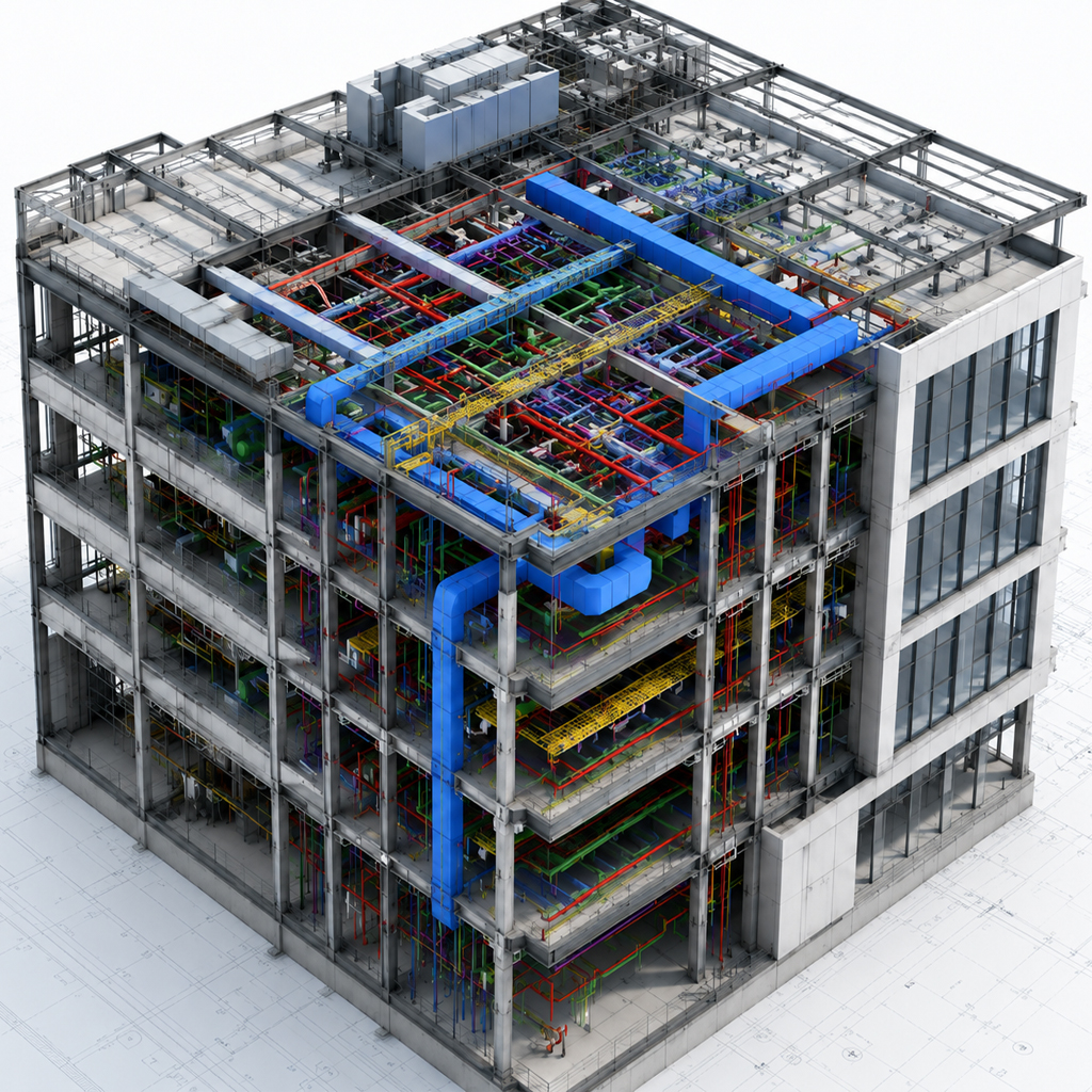 Revit 3D federated model trace visual
